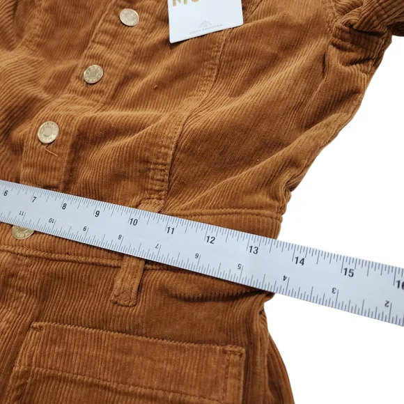 NEW Show Me Your Mumu Cropped Everhart Jumpsuit Camel Corduroy Small Retro Boho - Picture 6 of 12